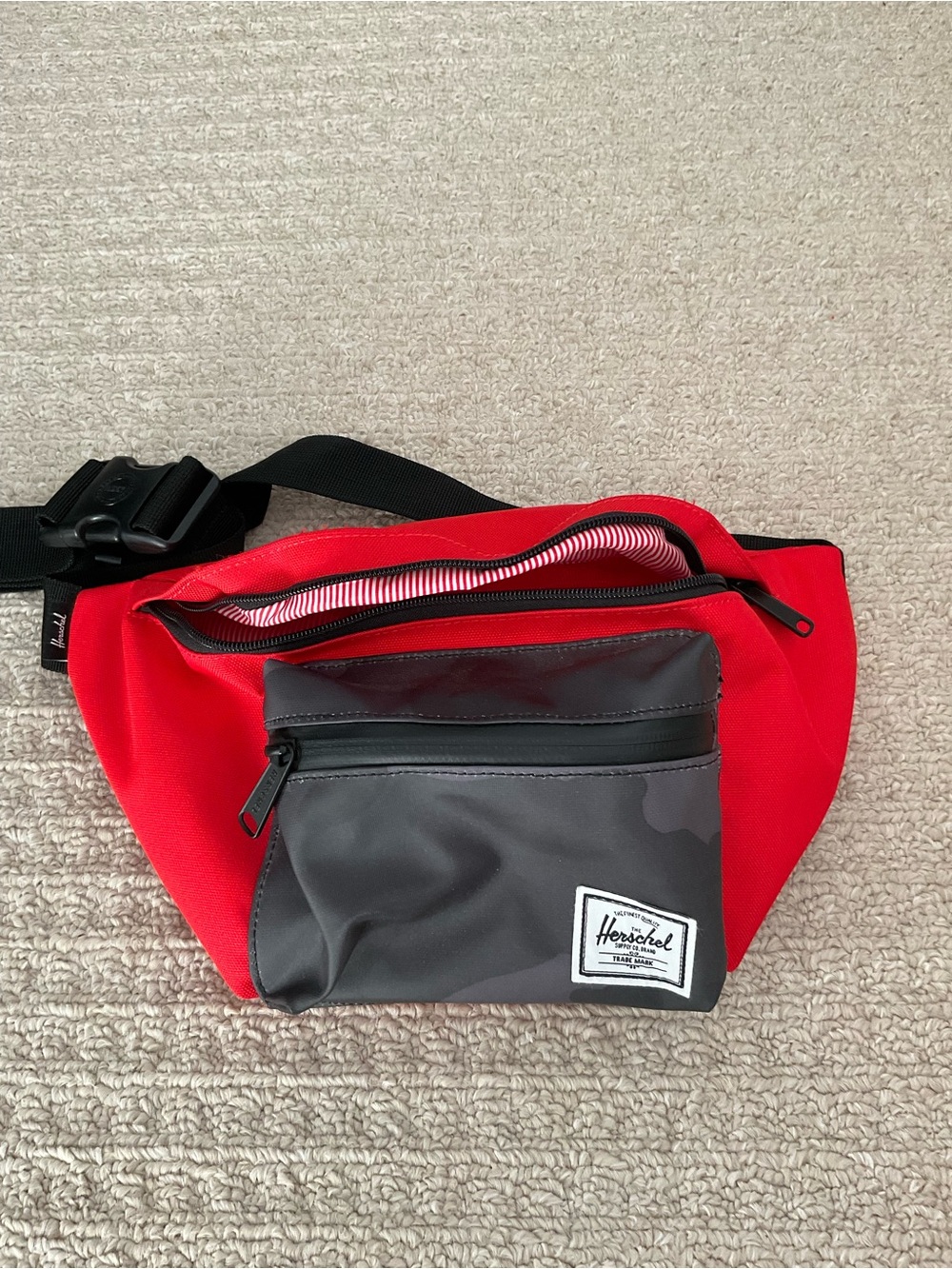 2 for $20 Herschel Supply Company Red and Gray Men's Waist Pack euc